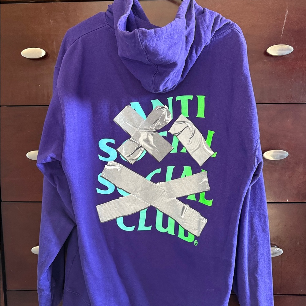 Purple Anti Social Social Club Hoodie.            Size Large